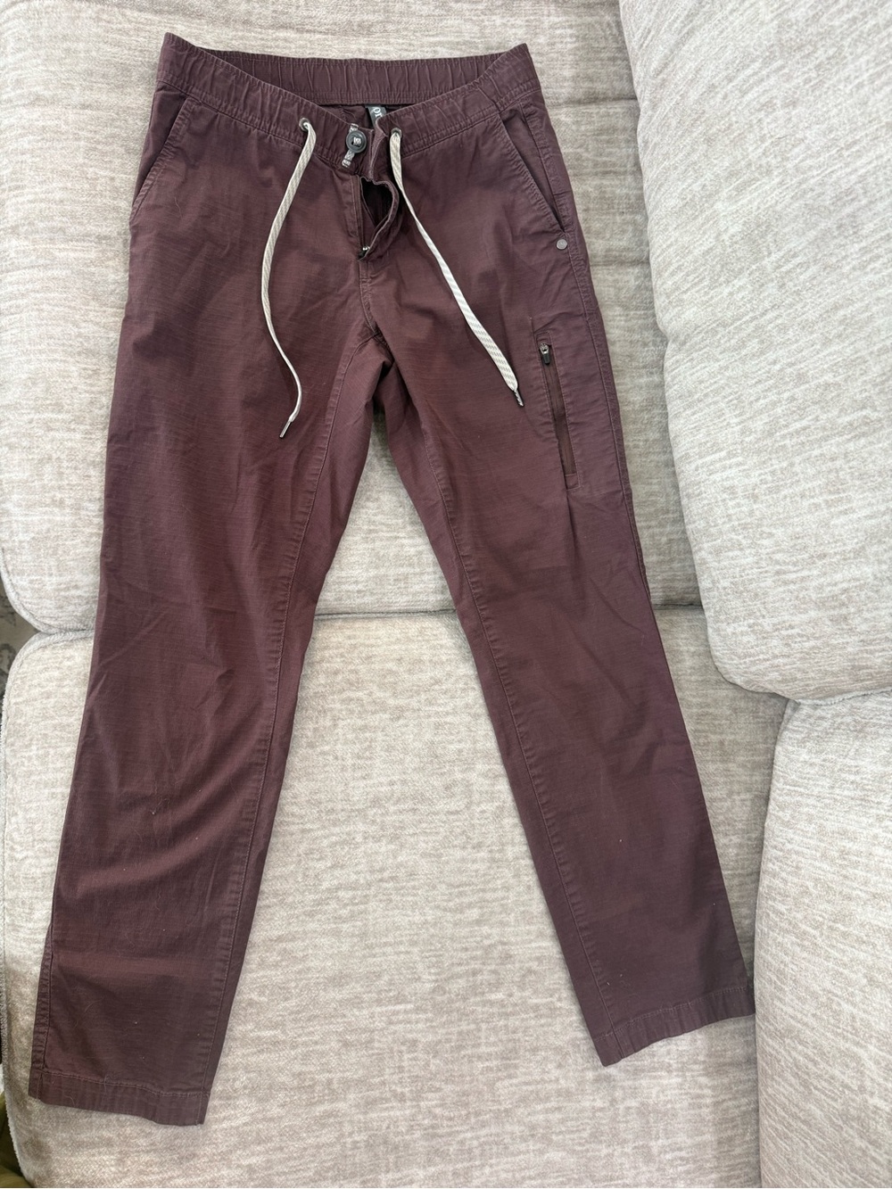 Casual Drawstring Pants in Deep Burgundy
